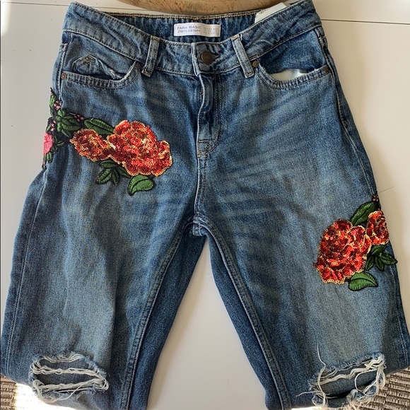 Zara Floral Jeans - Picture 3 of 5